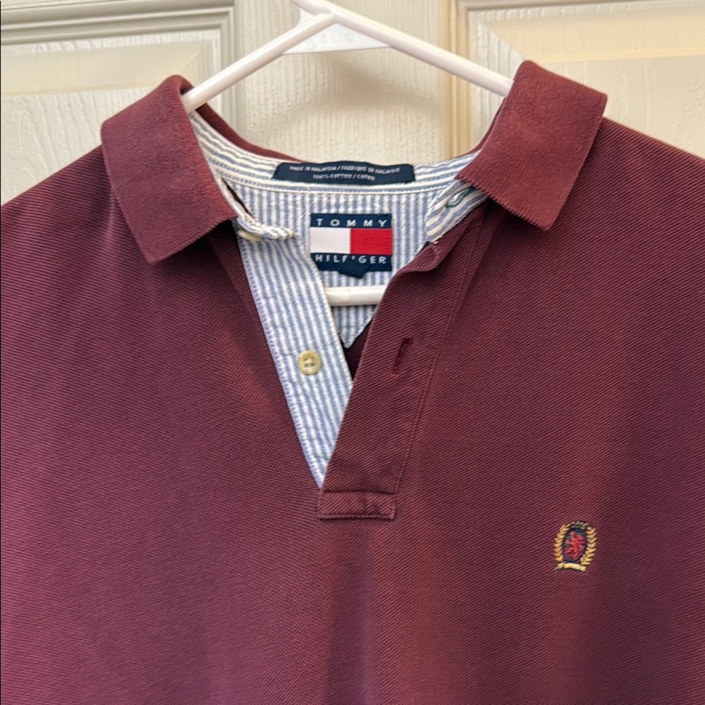 Tommy Hilfiger Men's Burgundy Polo Shirt